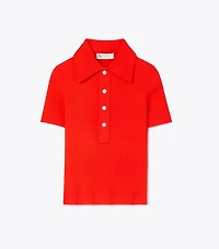 Viscose Ribbed Polo Sweater