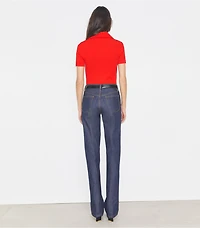 Viscose Ribbed Polo Sweater