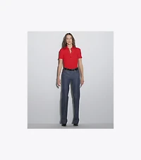 Viscose Ribbed Polo Sweater