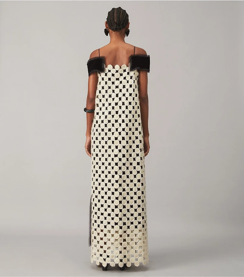 Wool Guipure Embellished Dress