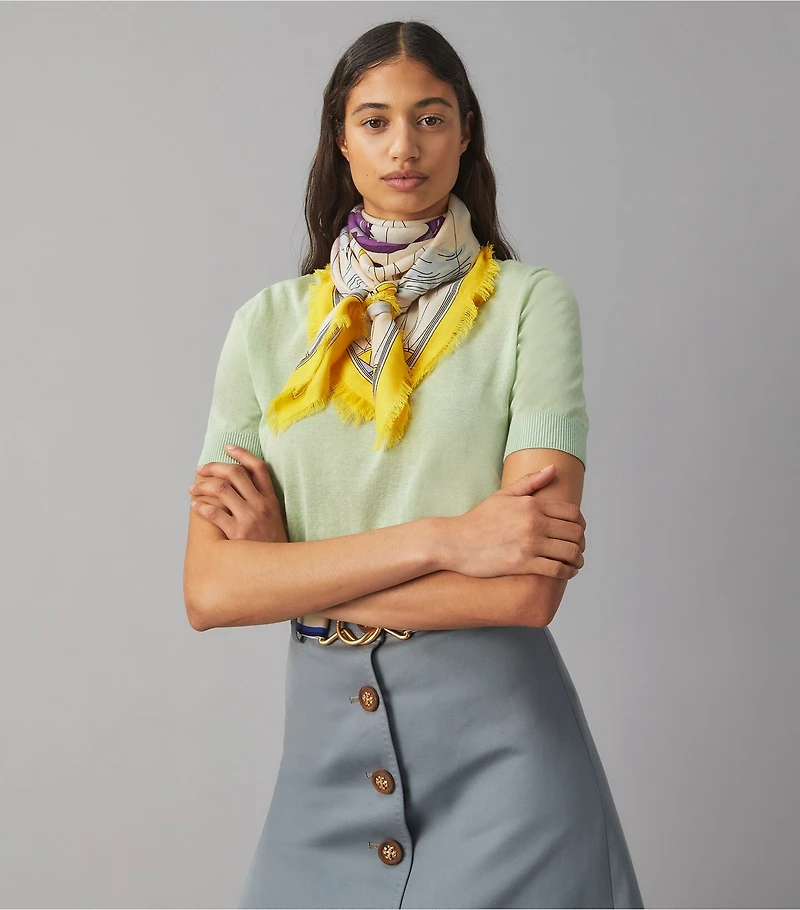 World Map Wool Square Scarf