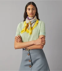 World Map Wool Square Scarf