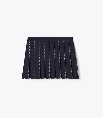 X-Embroidered Pleated Tennis Skirt
