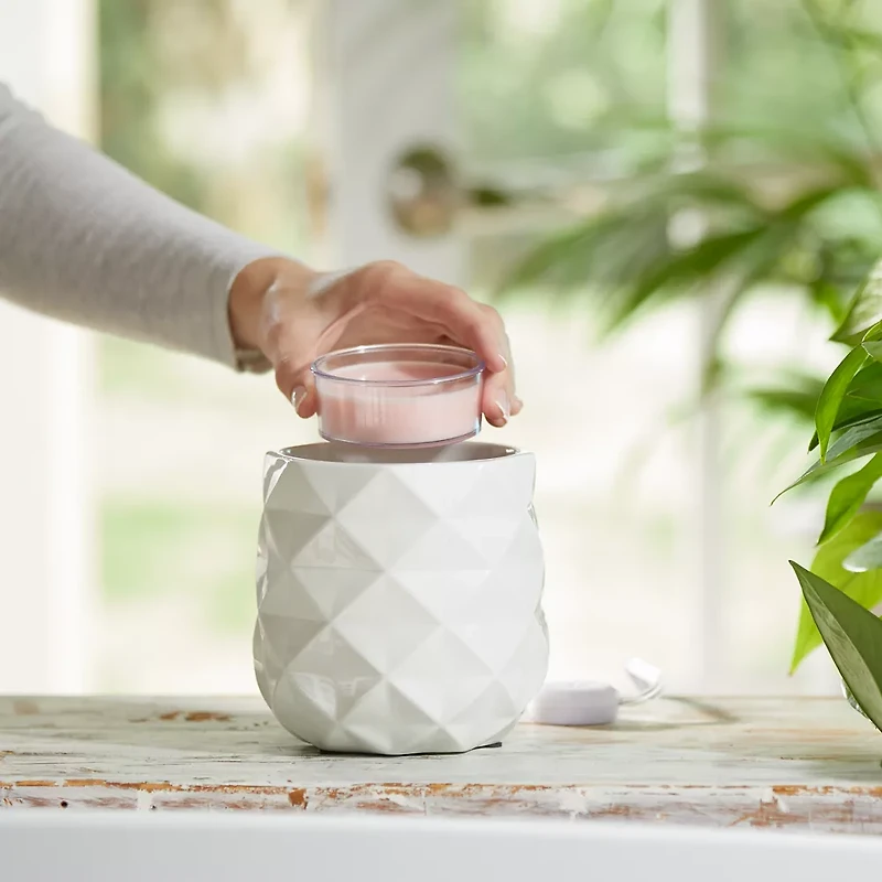 Langham White Scenterpiece® MeltCup Warmer