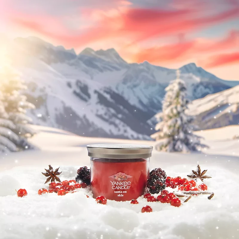 Santa On Skis Small Tumbler Candle