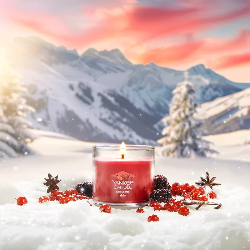 Santa On Skis Small Tumbler Candle