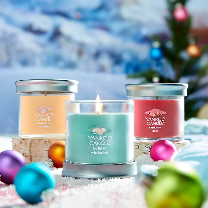 Santa On Skis Small Tumbler Candle