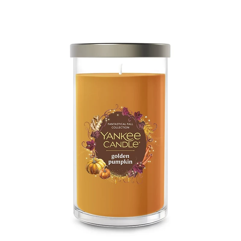 Golden Pumpkin Medium Pillar Candle