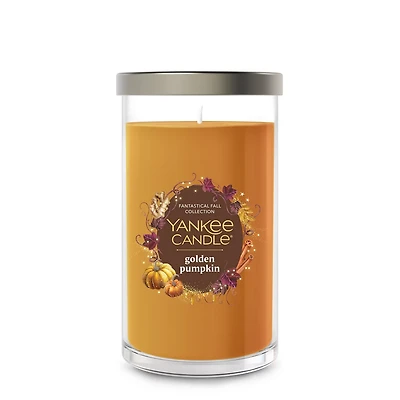 Golden Pumpkin Medium Pillar Candle