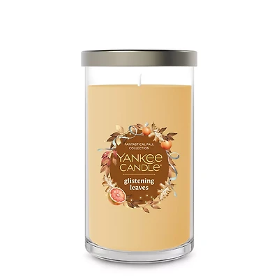 Glistening Leaves Medium Pillar Candle