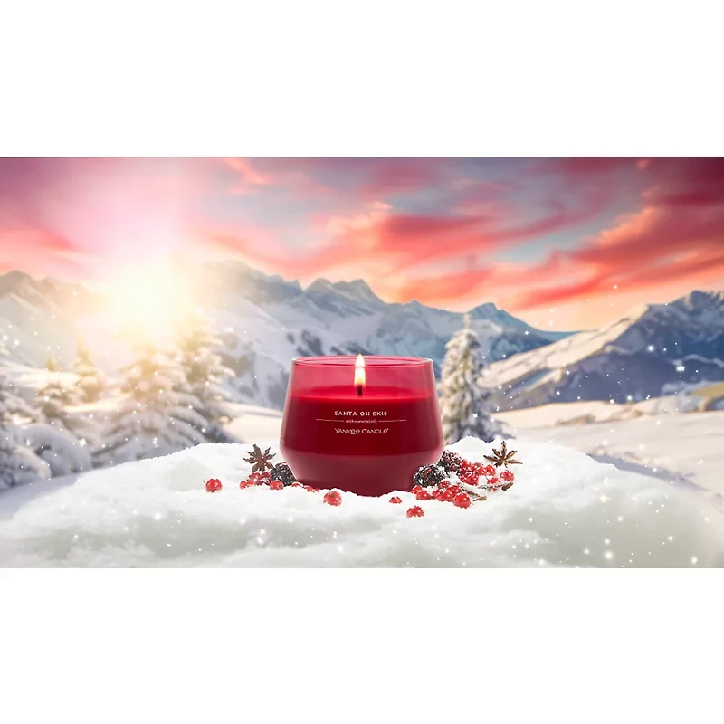 Santa On Skis Studio Candle