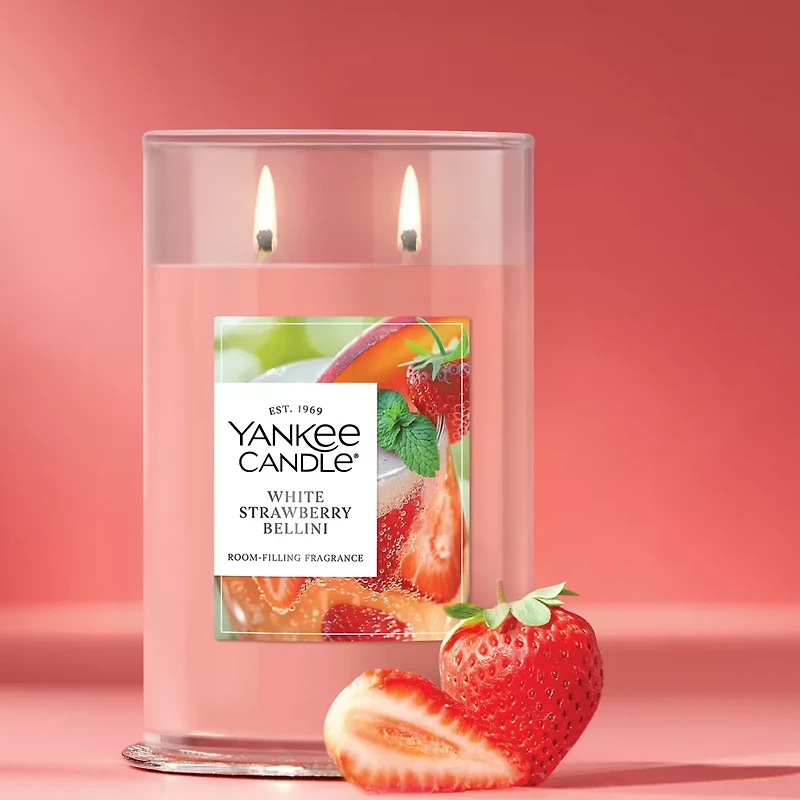 White Strawberry Bellini Large Tumbler Candle