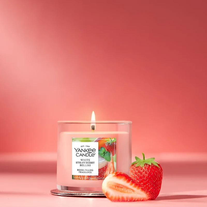 White Strawberry Bellini Small Tumbler Candle