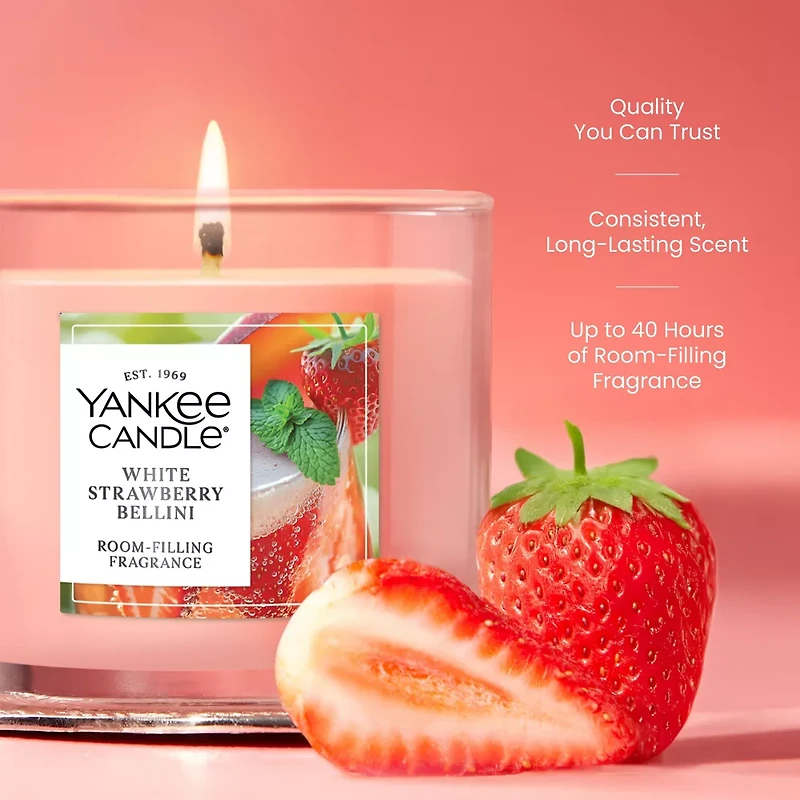 White Strawberry Bellini Small Tumbler Candle
