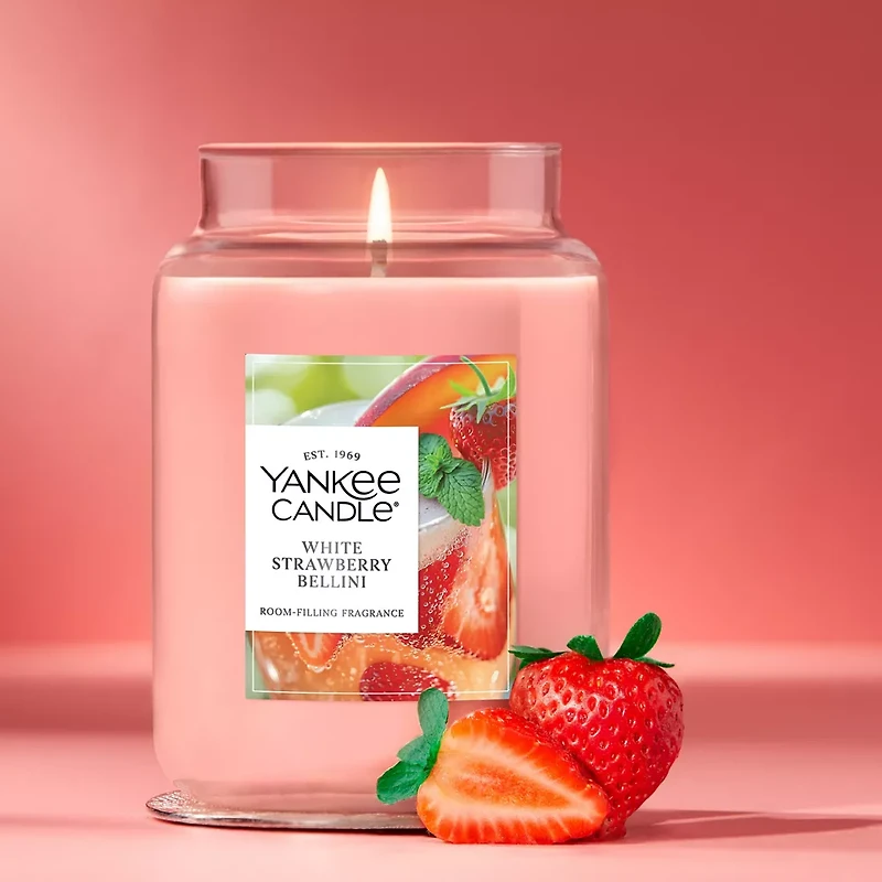 White Strawberry Bellini Original Large Jar Candle