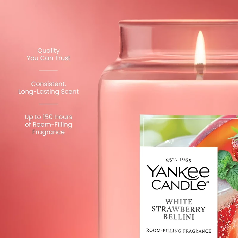 White Strawberry Bellini Original Large Jar Candle