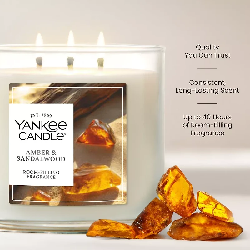 Amber & Sandalwood 3-Wick Candle