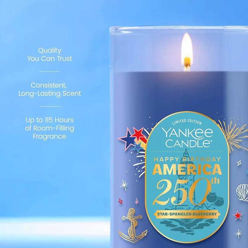 Star-Spangled Blueberry Medium Pillar Candle