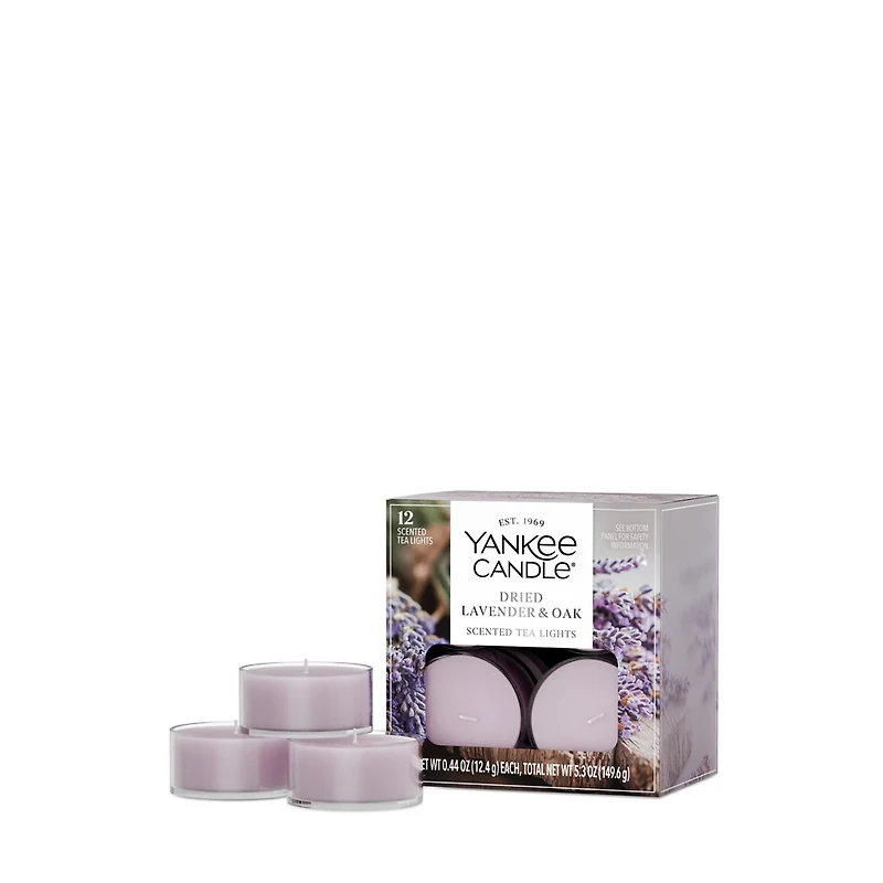 Dried Lavender & Oak Scented Tea Light Candles