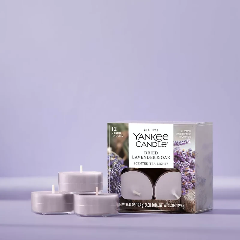 Dried Lavender & Oak Scented Tea Light Candles