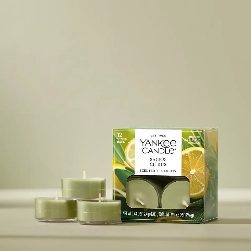 Sage & Citrus Scented Tea Light Candles