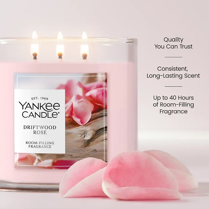 Driftwood Rose 3-Wick Candle