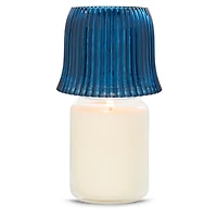 Blue Ribbed Jar Candle Shade