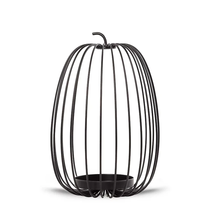 Caged Pumpkin Jar Candle Holder