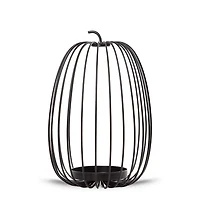 Caged Pumpkin Jar Candle Holder