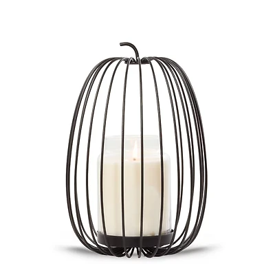 Caged Pumpkin Jar Candle Holder