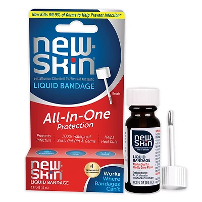 New-Skin Liquid Bandage, Waterproof Bandage for Scrapes and Minor Cuts, 0.3 fl oz
