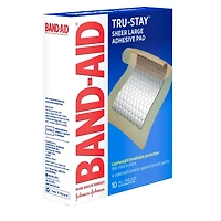 BAND-AID Brand Tru-Stay Adhesive Pads, Large Sterile Bandages, 10 ct