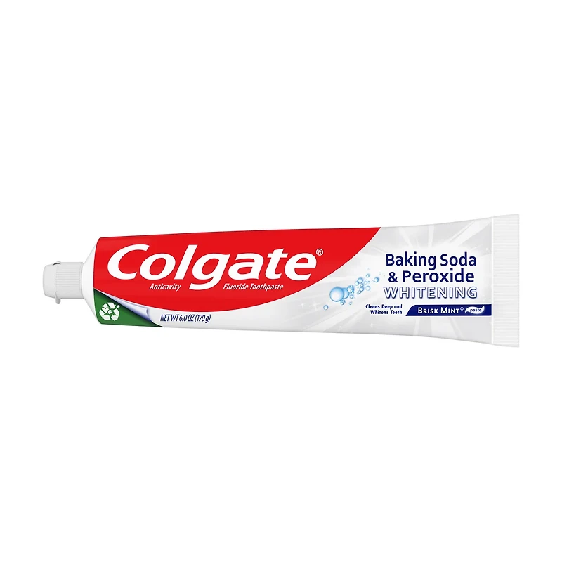 Colgate Baking Soda and Peroxide Whitening Toothpaste, Brisk Mint - 6 Ounce