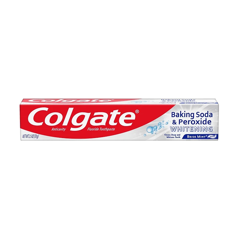 Colgate Baking Soda and Peroxide Whitening Toothpaste, Brisk Mint, 2.5oz.