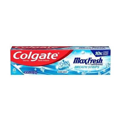 Colgate Max Fresh Whitening Toothpaste with Mini Breath Strips, Cool Mint, 6.3 oz