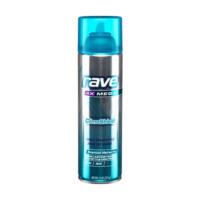 Rave 4x Mega Hairspray, Scented, 11 oz.