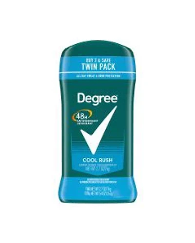 Degree Antiperspirant Deodorant Cool Rush Scent for Men, 2.7 oz, Twin Pack