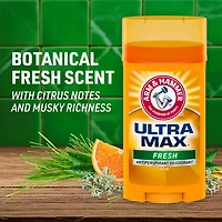 ARM & HAMMER ULTRA MAX Deodorant- Fresh-  Solid Wide Stick - 2.6oz