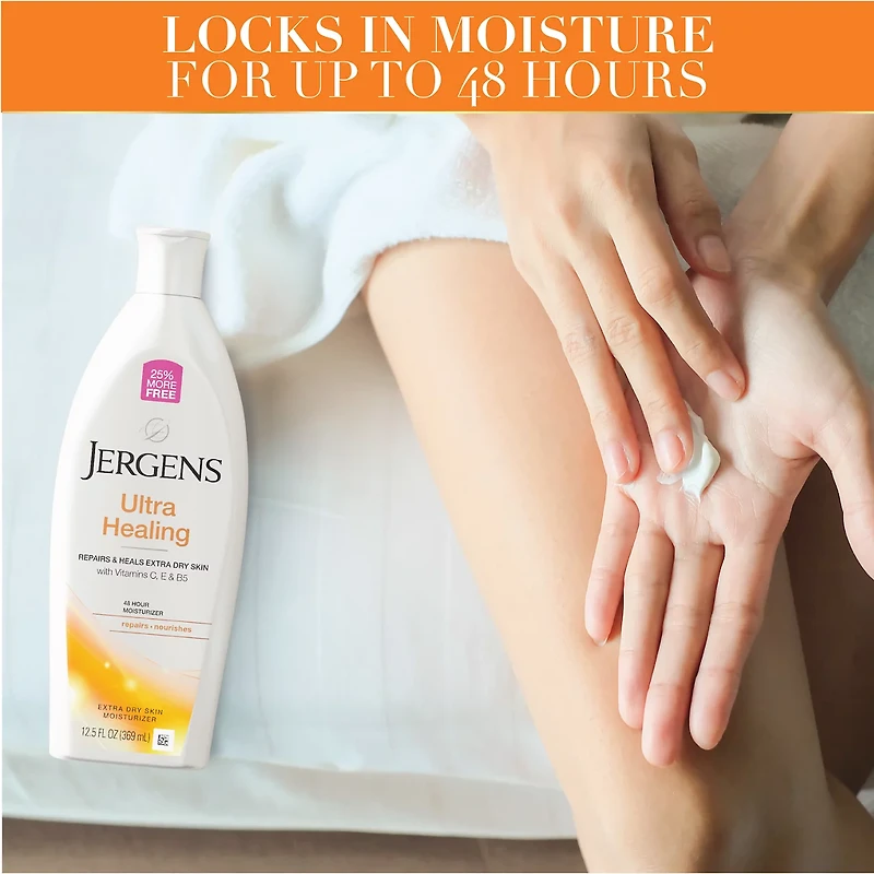 Jergens Ultra Healing Hand And Body Lotion, Moisturizer, Vitamins C, E, B5, 12.5 Oz