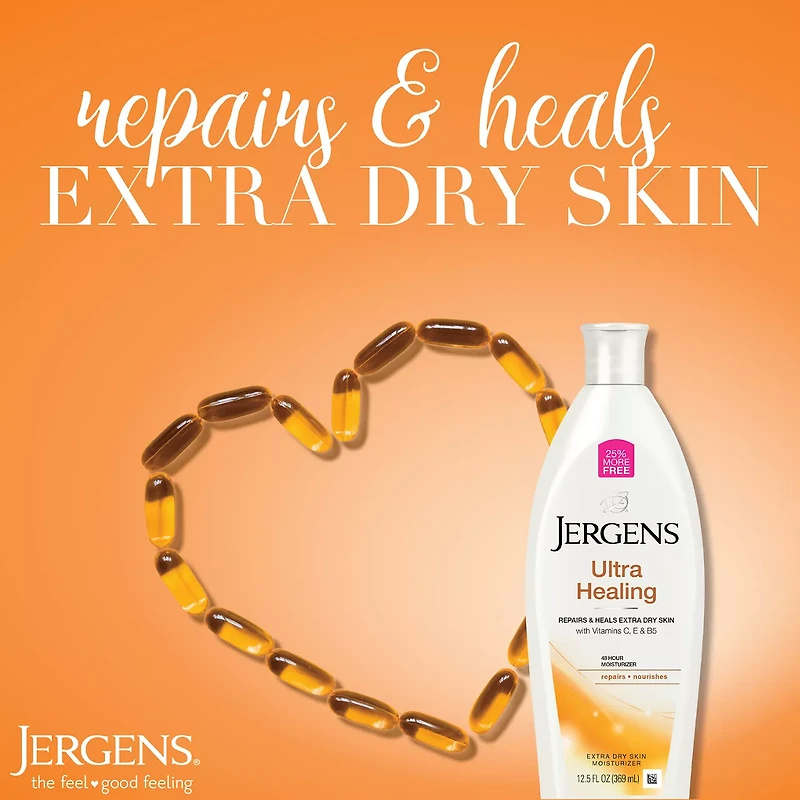 Jergens Ultra Healing Hand And Body Lotion, Moisturizer, Vitamins C, E, B5, 12.5 Oz
