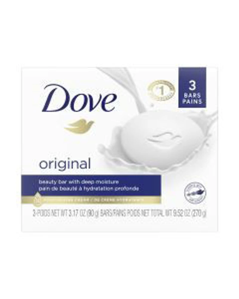 Dove Beauty Bar Gentle Skin Cleanser Original, 3.17 oz, 3 Bars