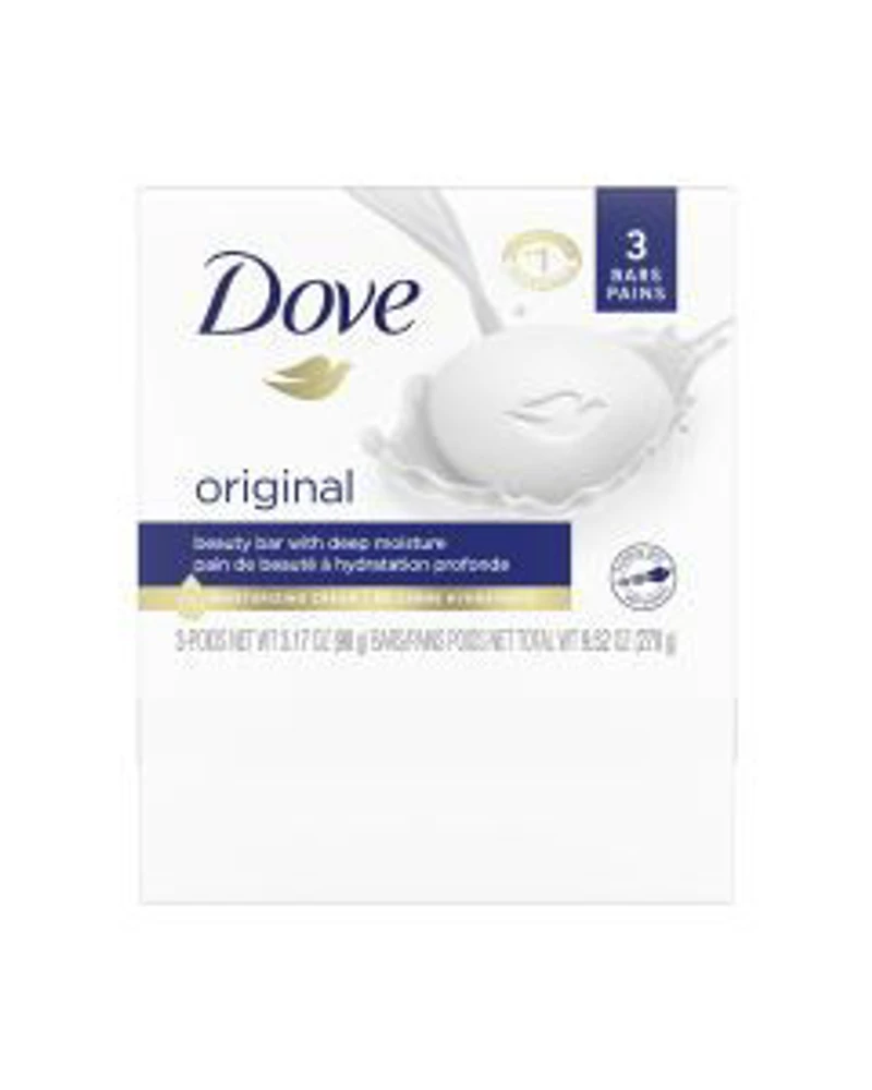 Dove Beauty Bar Gentle Skin Cleanser Original, 3.17 oz, 3 Bars