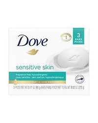Dove Sensitive Skin Beauty Bar Soap, 3.17 oz, 3 ct