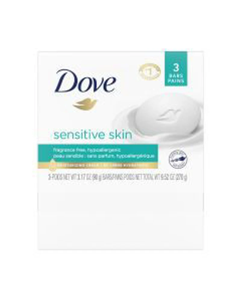 Dove Sensitive Skin Beauty Bar Soap, 3.17 oz, 3 ct
