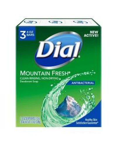 Dial Antibacterial Deodorant Bar Soap, Mountain Fresh, 3 ct