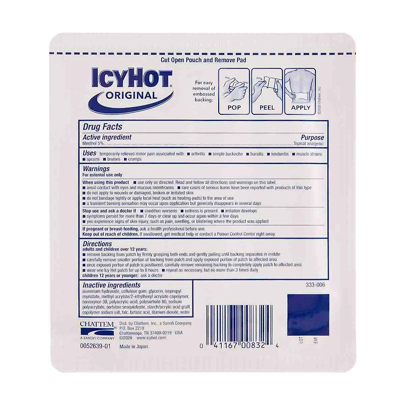 Icy Hot Extra Strength Medicated Patch, Large
