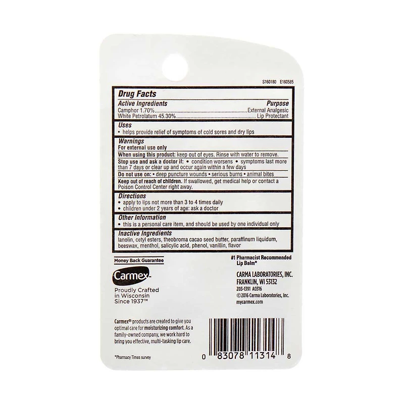 Carmex Classic Lip Balm, Original Tube