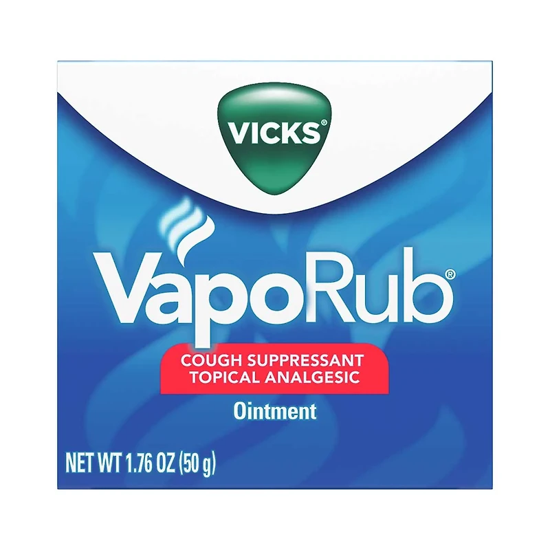 Vicks VapoRub Cough Suppressant, Topical Analgesic Ointment, 1.76 oz