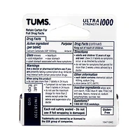 TUMS Ultra Strength Chewable Tablets, Assorted Berries, 12 Count
