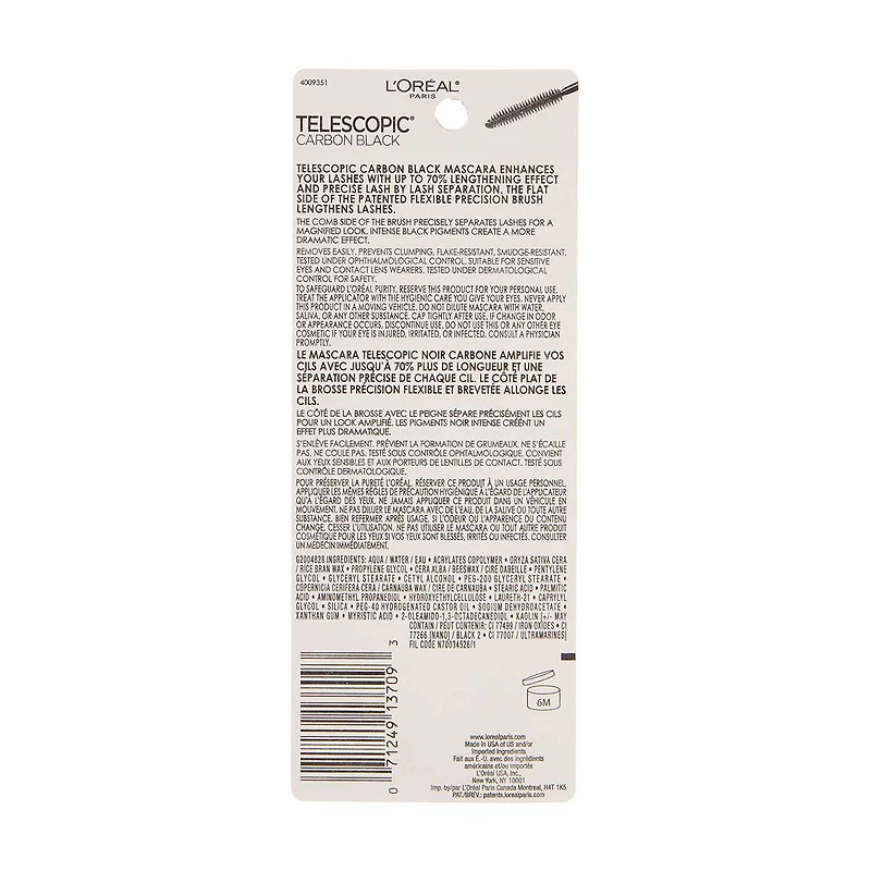 L'Oreal Paris Telescopic Mascara, 935 Carbon Black